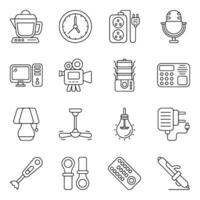 Pack of Appliances and Hardware Linear Icons vector