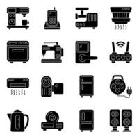 Pack of Gadgets Solid Icons vector