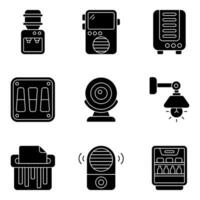 Pack of Appliances and Kitchenware Solid Icons vector