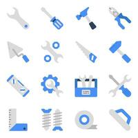 Set of Tools Flat Icons vector