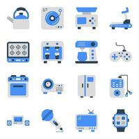 Pack of Appliances and Devices Flat Icons vector