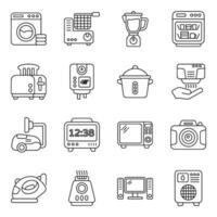 Pack of Appliances Linear Icons vector