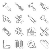 Set of Tools Linear Icons vector
