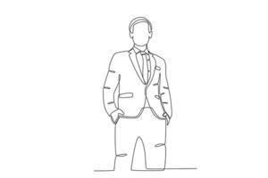 A leader standing gallantly in a suit vector