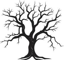 eterno belleza un muerto árbol en negro vector elegía desvanecimiento restos monocromo legado de un muerto árbol