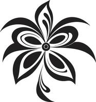 Mysterious Black Elegance Artful Floral Serenade vector