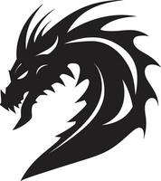 Shadowy Conquest Black Vector Display of the Dragons Majesty Ruthless Roar Monochromatic Dragons Vector Elegance
