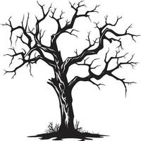 Hushed Legacy Monochrome Elegy for a Dead Tree Echoes of the Past A Lifeless Tree in Black Vector