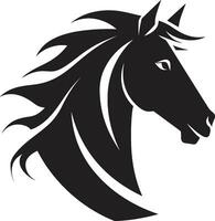 Noble Beauty Black Vector Art Celebrating the Equine Champions Ride Monochrome Vector Portrait of Majestic Grace