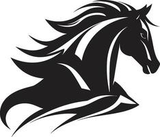 Galloping Power Black Vector Art Celebrating Equine Triumph Stallions Grandeur Monochromatic Vector Portrait of Horses Majesty