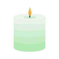 Vector candle. Stylish handmade candle. Scented candle. White isolated background.