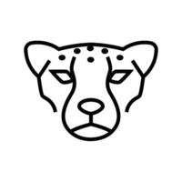 Face Cheetah logo, icon. Design template linear minimal style. Vector illustration.