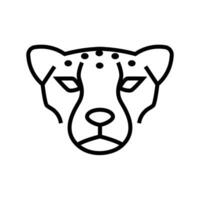 Face Cheetah logo, icon. Design template linear minimal style. Vector illustration.