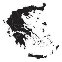 Greece map with main regions. Map of Greece vector