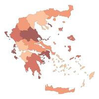 Grecia mapa con principal regiones. mapa de Grecia vector