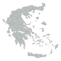 Greece map with administrative. Map of Greece vector