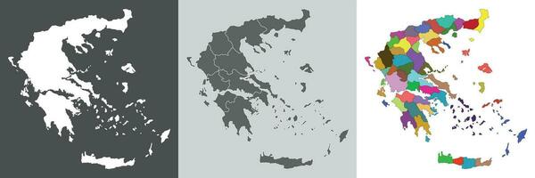 Greece map. Map of Greece in set vector