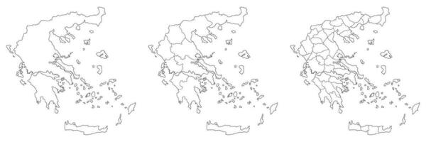 Greece map. Map of Greece in set vector