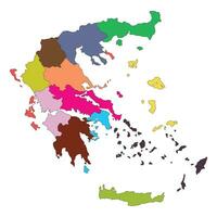 Greece map with main regions. Map of Greece vector