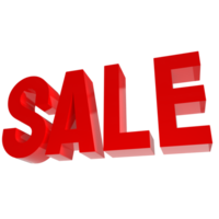 The red sale png image 3d render