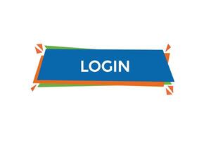 new login website, click button, level, sign, speech, bubble  banner, vector