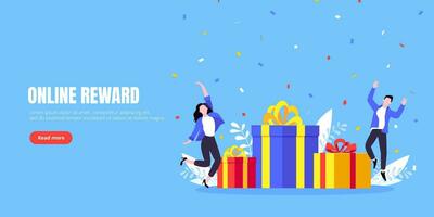 Get online reward and gifts, earn loyalty program points. vector