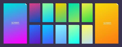 Vibrant and soft pastel gradient smooth color background set for devices, pc and modern smartphone vector