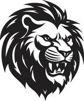 Fierce Dominance Regal Roar in Black Vector Emblem Elegance in Action The Lions Legacy in Vector