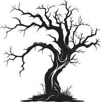 Resilience in Shadows A Monochromatic Elegy for a Dead Tree Natures Silence Silent Artistry of Decay in Black Vector