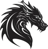 Nightmare Unleashed Monochromatic Vector of the Dragons Roar Shadowy Beast Black Vector Majesty of the Ferocious Dragon