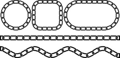 silhouette chain link frame set vector