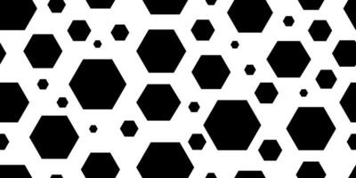 black abstract hexagon seamless pattern vector