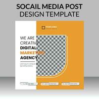 Social Media post design template for restaurant vector