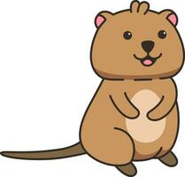 Cute quokka cartoon vector illustration. Cute quokka character.