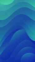 Abstract Green blue Background with Wavy Shapes. Modern vector background design. Dynamic Waves. Fluid shapes composition.  Fit for social media story template