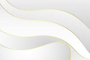 Curve golden line on white background. paper cut style vector