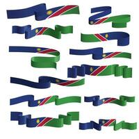 namibia flag ribbon vector set