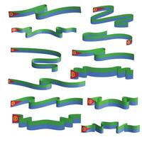 eritrea flag ribbon vector set