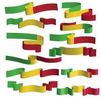 mali flag ribbon vector set
