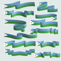 djibouti bandera cinta vector elemento haz conjunto