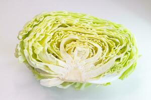 Cabbage isolated on white background. Close-up of cabbage. photo