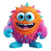 cute colorful monster alien png transparent background