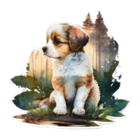 fofa cachorro dentro natureza png transparente fundo