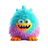 cute colorful monster alien png transparent background