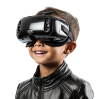 Garoto vestem uma vr vidro em transparente fundo png