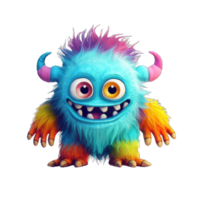 schattig kleurrijk monster buitenaards wezen PNG transparant achtergrond