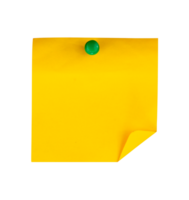 yellow sticky note with pin isolated png