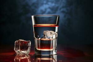 Concept of strong alcoholic drink. vodka drink. Generative AI photo