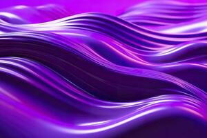 3D renders technological waves with purple, and vibrant colors. AI Generative photo