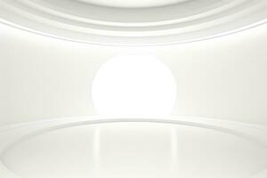 Abstract futuristic architecture background, Minimal technology white backdrop, Generative AI illustration photo